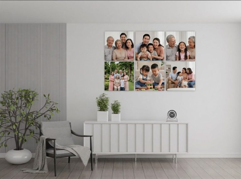In Tranh Canvas Ghép Bộ 6 Tấm 20x20cm – Tự Thiết Kế Online, Treo Tường Phòng Khách
