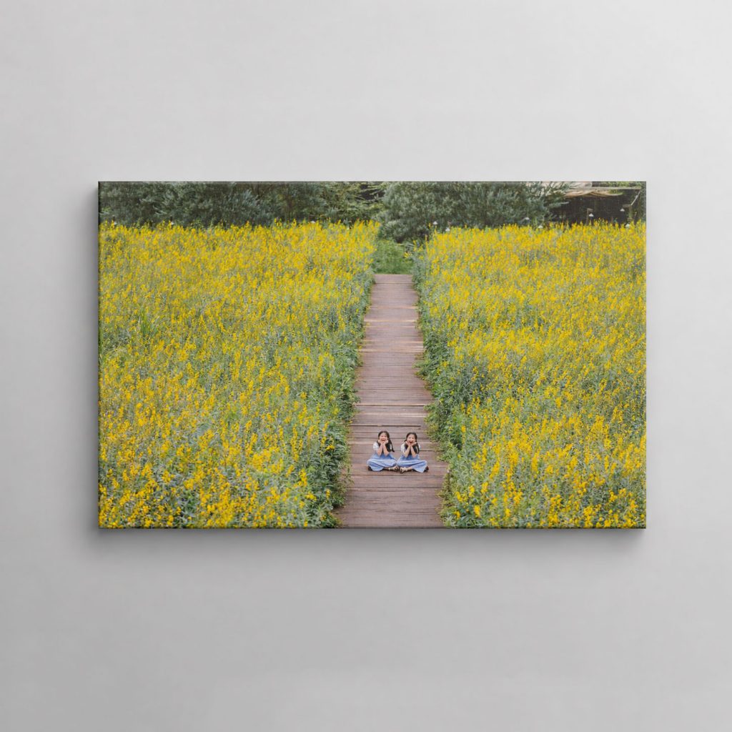 Tranh Canvas Tràn Viền Kỷ Niệm Tuổi Thơ – Cánh Đồng Hoa